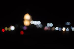 Blur night background, round lights photo