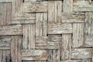 close up of bamboo craft texture on traditional wall photo