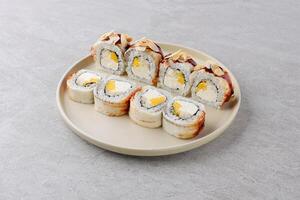 Classic roll philadelphia stock photo, isolated in white photo