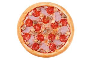 Appetizing Pepperoni Pizza, on a white background, isolate, for a food delivery site, photo