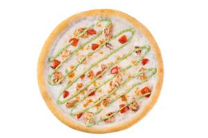 Appetizing Pepperoni Pizza, on a white background, isolate, for a food delivery site, photo