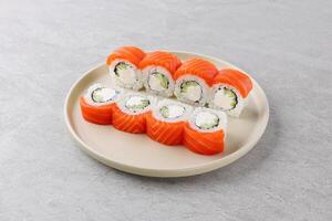 Classic roll philadelphia stock photo, isolated in white photo
