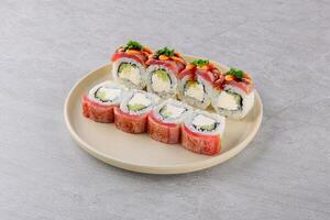 Classic roll philadelphia stock photo, isolated in white photo