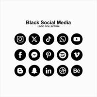 Collection of popular social media logo vector