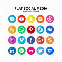 colección de logotipos de redes sociales populares vector