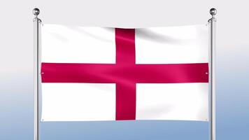 Inglaterra bandeira trava em a pólo em ambos lados video
