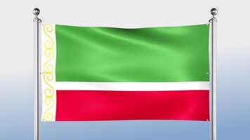 Chechen Repub-lic Flag Hangs On The Pole On Both Sides video