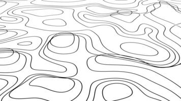 topographique ligne contour carte arrière-plan, géographique la grille carte, noir et blanc, animation 4k video