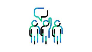 2d animation line icon management networking and teamwork concept. Isolated on transparent background or alpha channel 4k. video