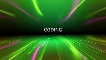 Codierung Digital Hallo Technik Text Animation mit 3d farbig Hintergrund video