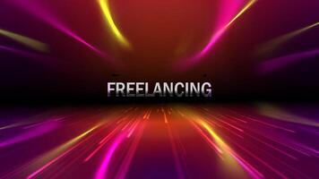 FREELANCING DIGITAL HI TECH TEXT ANIMATION WITH 3D COLOURED BACKGROUND video