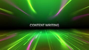 CONTENT WRITING DIGITAL HI TECH TEXT ANIMATION WITH 3D COLOURED BACKGROUND video