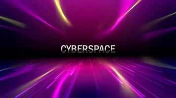 CYBERSPACE DIGITAL HI TECH TEXT ANIMATION WITH 3D COLOR BACKGROUND video