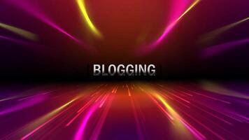 BLOGGING DIGITAL HI TECH TEXT ANIMATION WITH 3D COLOURED BACKGROUND video