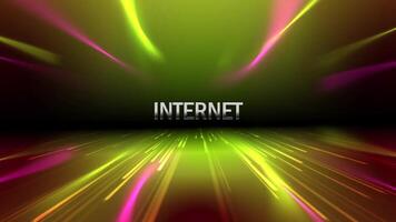 Internet digital Oi tecnologia texto animação com 3d colori fundo video