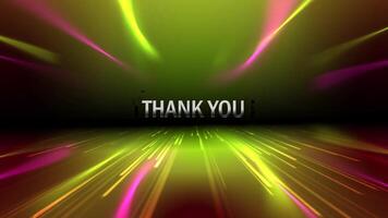 THANK YOU DIGITAL HI TECH TEXT ANIMATION WITH 3D COLOURED BACKGROUND video