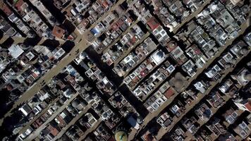 Aerial view of historic Buenos Aires cemetery. Ancient chapel, old urban graveyard video