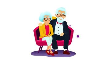 Older couple looking happy, Love and care concept, Physical touch, love language, Elderly grandfather and grandmother spend time having fun, Happy smiling loving video