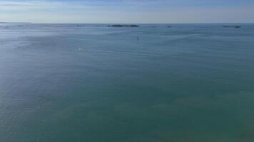 Saint Malo City, France flying over the beach and spring video