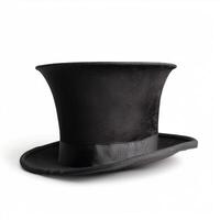 negro parte superior sombrero, mago sombrero aislado en un blanco antecedentes foto