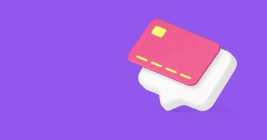 Karte bargeldlos e Geld Zahlung Bedienung Internet Waren Kauf schnell Tipps warnen 3d Symbol Animation video