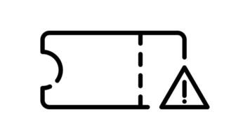 Fahrkarte Symbol im Gliederung Stil von nett animiert zum Ihre Videos, einfach zu verwenden mit transparent Hintergrund video