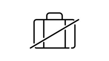 Voyage valise icône dans contour style de agréable Animé pour votre vidéos, facile à utilisation avec transparent Contexte video