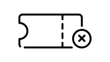 Fahrkarte Symbol im Gliederung Stil von nett animiert zum Ihre Videos, einfach zu verwenden mit transparent Hintergrund video