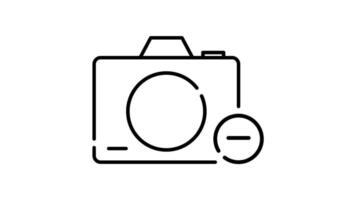 Camera Icon in Outline Style of nice animated for your videos, easy to use with Transparent Background video