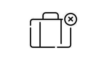 Travel Suitcase Icon in Outline Style of nice animated for your videos, easy to use with Transparent Background video