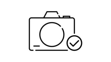 Camera Icon in Outline Style of nice animated for your videos, easy to use with Transparent Background video