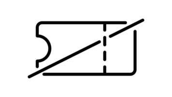 Fahrkarte Symbol im Gliederung Stil von nett animiert zum Ihre Videos, einfach zu verwenden mit transparent Hintergrund video