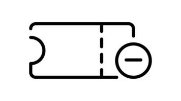 billet icône dans contour style de agréable Animé pour votre vidéos, facile à utilisation avec transparent Contexte video