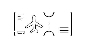 Boarding Pass Icon in Outline Style of nice animated for your videos, easy to use with Transparent Background video