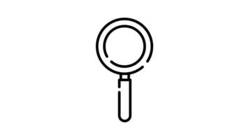 Magnifying Glass Icon in Outline Style of nice animated for your videos, easy to use with Transparent Background video