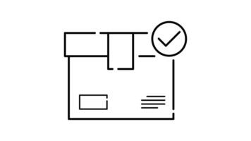 packaging Box Icon in Outline Style of nice animated for your videos, easy to use with Transparent Background video