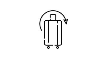 Suitcase Icon in Outline Style of nice animated for your videos, easy to use with Transparent Background video