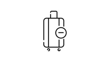 Suitcase Icon in Outline Style of nice animated for your videos, easy to use with Transparent Background video