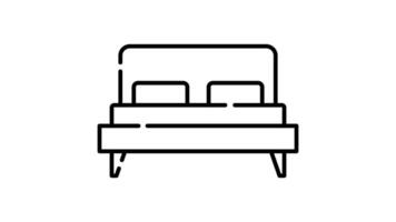 Bett Symbol im Gliederung Stil von nett animiert zum Ihre Videos, einfach zu verwenden mit transparent Hintergrund video