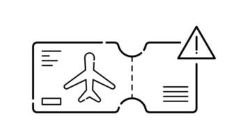 Boarding Pass Icon in Outline Style of nice animated for your videos, easy to use with Transparent Background video