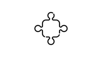 Puzzle Icon in Outline Style of nice animated for your videos, easy to use with Transparent Background video