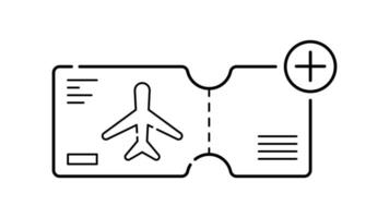 Boarding Pass Icon in Outline Style of nice animated for your videos, easy to use with Transparent Background video