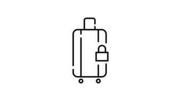 Suitcase Icon in Outline Style of nice animated for your videos, easy to use with Transparent Background video