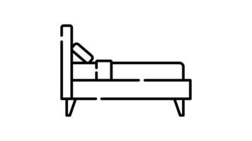 Bed Icon in Outline Style of nice animated for your videos, easy to use with Transparent Background video