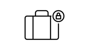 Travel Suitcase Icon in Outline Style of nice animated for your videos, easy to use with Transparent Background video