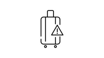 Suitcase Icon in Outline Style of nice animated for your videos, easy to use with Transparent Background video