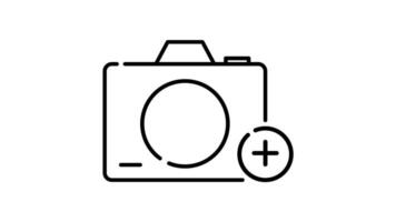 Camera Icon in Outline Style of nice animated for your videos, easy to use with Transparent Background video