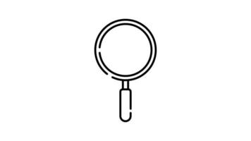 Magnifying Glass Icon in Outline Style of nice animated for your videos, easy to use with Transparent Background video