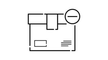 packaging Box Icon in Outline Style of nice animated for your videos, easy to use with Transparent Background video