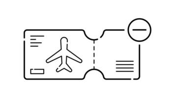 Boarding Pass Icon in Outline Style of nice animated for your videos, easy to use with Transparent Background video